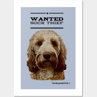 Cockapoo / Doodle Dog Sock Thief Posters and Art